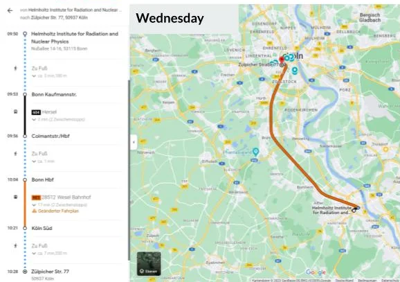 Planned Route to Cologne
