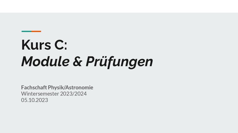 Kurs C - Module und Prüfungen