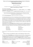 Wahlbekanntmachung Vertrauensdozierendenwahl Physik/Astronomie