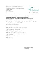 Einladung zur 4. Ordentlichen Sitzung des Wahlausschusses am 08.05.2025