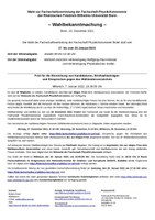 Wahlbekanntmachung FSV-Wahl Januar 2022