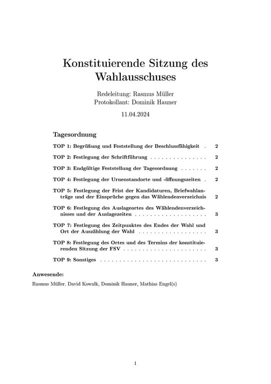 Protokoll konstituierende Sitzung Wahlausschuss (pdf)